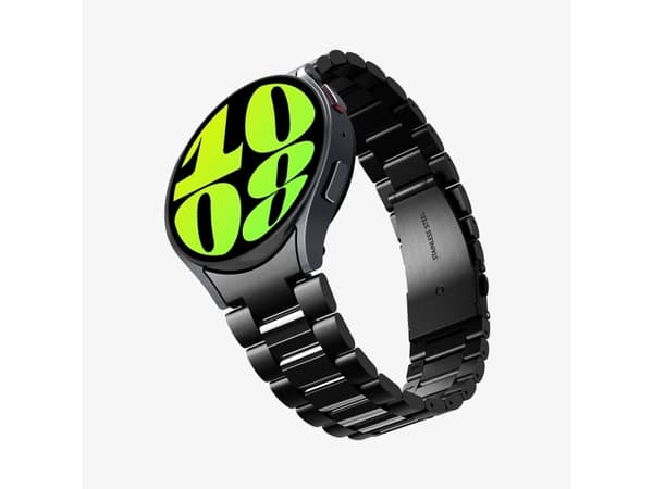 Spigen AMP06499, Band, Smartwatch, Svart, Samsung, Samsung - Galaxy Watch 6 (44mm), Rostfritt stål
