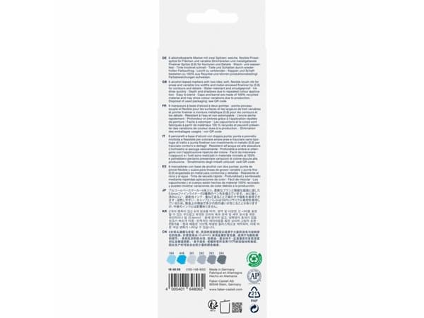 Faber-Castell 164806, 6 styck, Multifärg, Fin spets, Multifärg, Återvunnen plast, Tonåringar