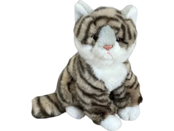 Dubi Maskot Katt Grå Strimmig Plysch 23cm Mjuk Kramgo Teddy Katt