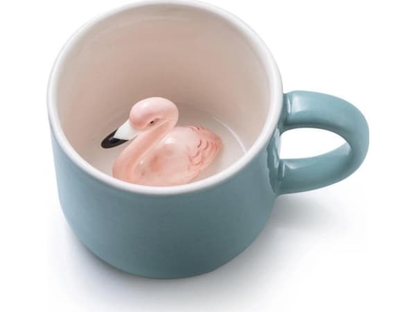 Krus med flamingoer, grå