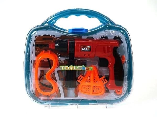 Tool set in case with drill