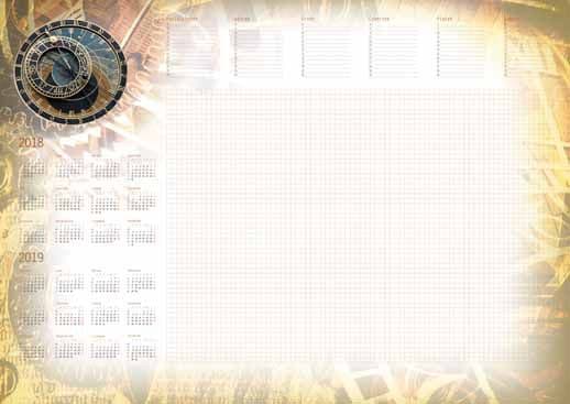 Biuwar Kalender A2 med stripe, Klokke (T-1-A2-4)