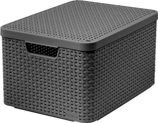 Curver korg med lock Rotting Style S mörkgrå