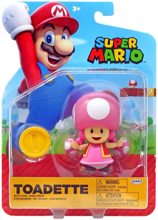 Super Mario Figur 10cm Toadette with Coin