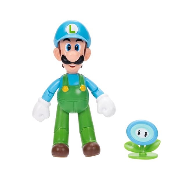 Super Mario Figur 10cm Ice Luigi with Ice Flower
