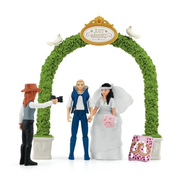 Figurin Brudparets vagn, 5 år gammal, schleich 42641 HORSE CLUB - box, 106 stycken