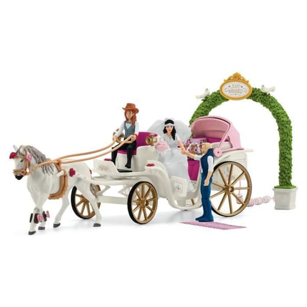 Figurin Brudparets vagn, 5 år gammal, schleich 42641 HORSE CLUB - box, 106 stycken