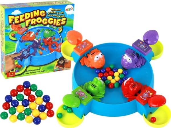 LeanToys Hungry Frogs Arkadspel Mata grodorna med kulor