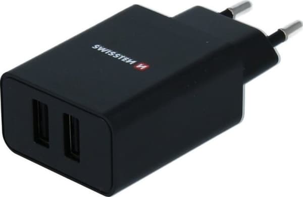 Swissten USB Adapter Power Supply/AC Adapter SWISSTEN 10W, 2 Port, USB-A, Lightning Mfi Cable, Smart IC