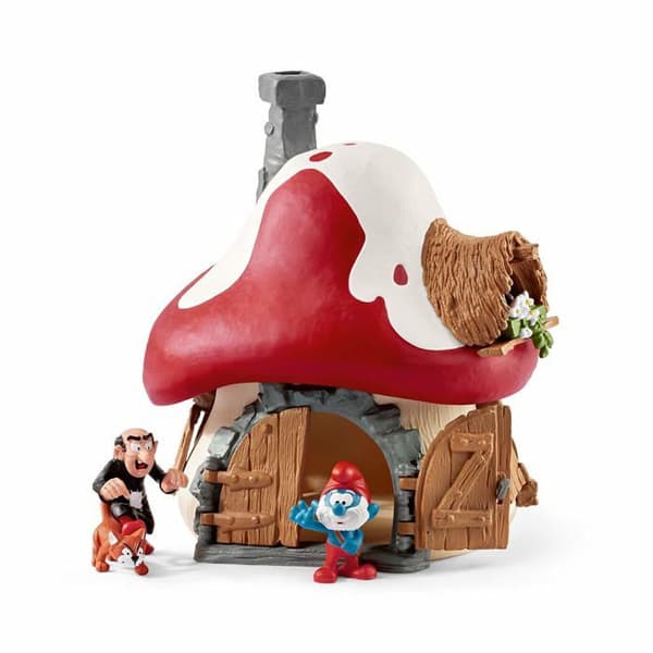 Schleich figurin - Smurfarnas hus med 2 figurer - Smurf och Gargamel