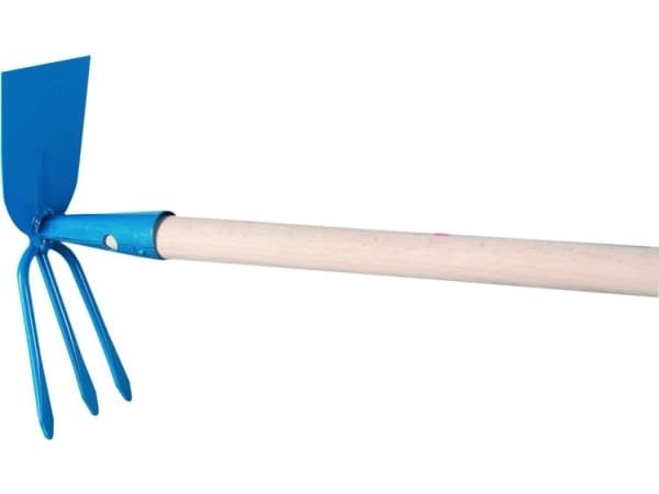 Makes a hoe with a pitchfork framed (R922)