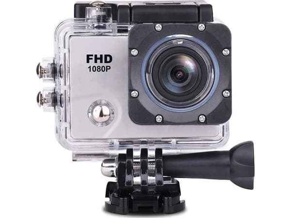 DV2400 Full HD Wi-Fi 12Mpx vattentät vidvinkel sportkamera + tillbehör - vit