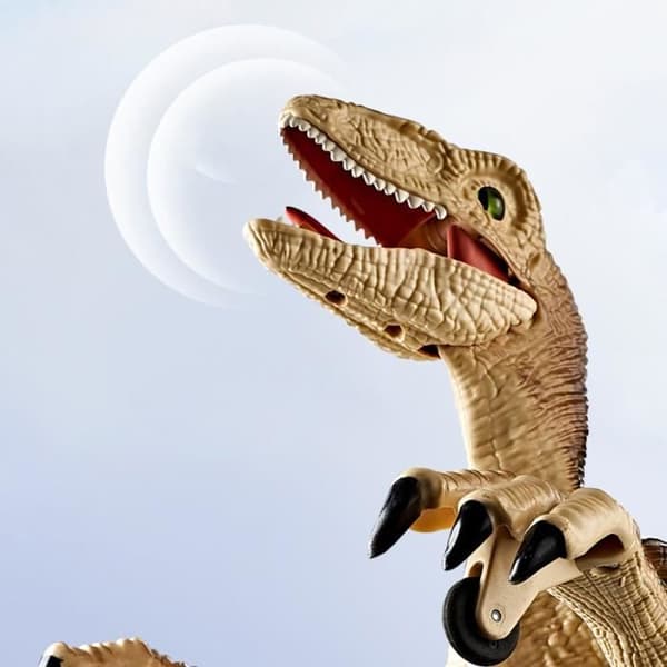 Dinosaurieleksak med fjärrkontroll, med ljus och ljud, realistisk elektrisk dinosaurieleksak, julklappar för barn - brun