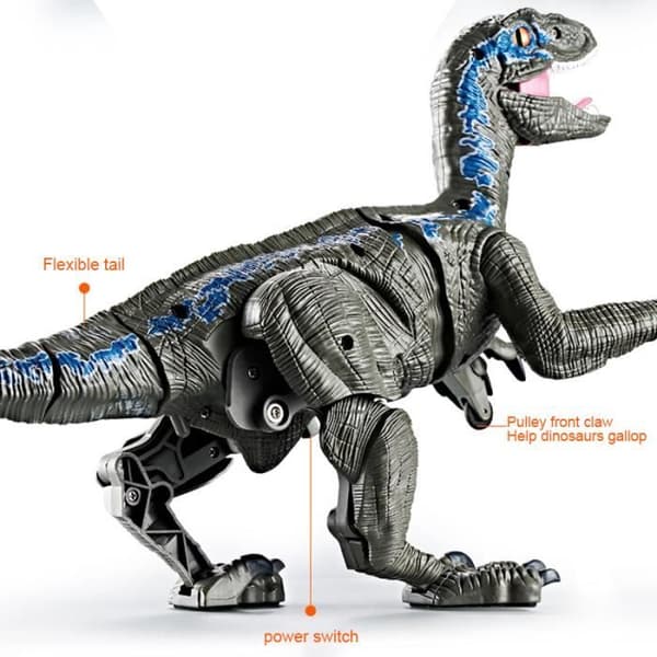 Dinosaurieleksak med fjärrkontroll - Ej specificerad - Grå - Ljus och ljud - Realistisk - För barn