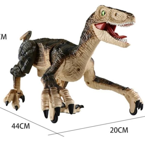 El-remote dinosaurie Raptor Velociraptor leksaker med ljus och gångmodell djurspel för barn