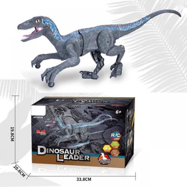 Simulation av dinosaur RC 2 4Ghz velociraptor intelligent fjärrkontroll leksak med LED-lampa 2022