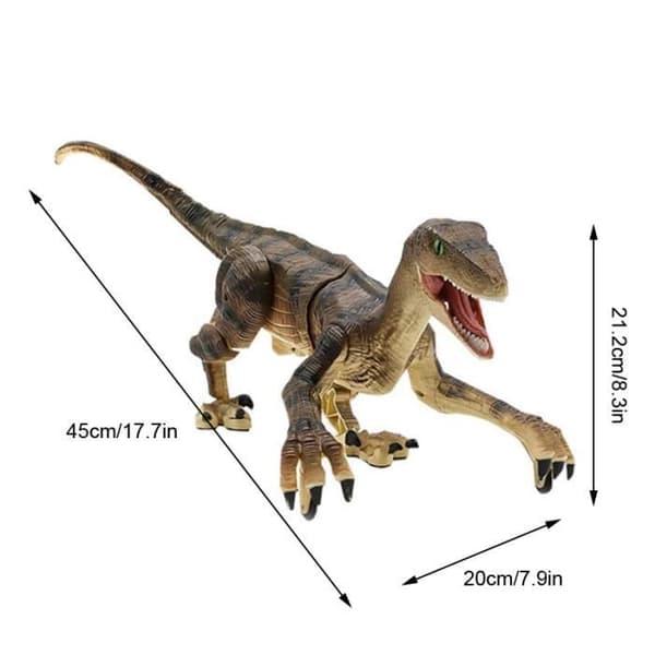 RC Dinosaur Walking Robot Toy - ROKOO - Brun - Ljud- och ljussimulering