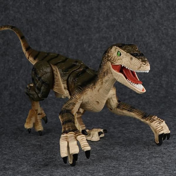RC Dinosaur Walking Robot Toy - ROKOO - Brun - Ljud- och ljussimulering
