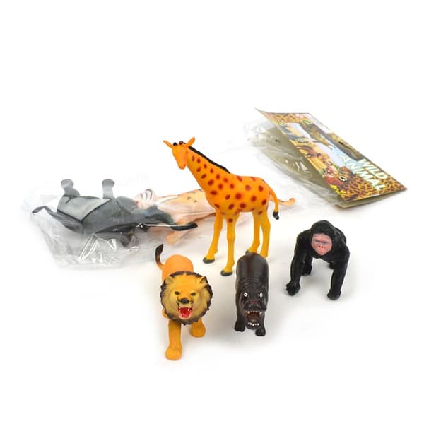 Leksaker Robetoy 6-Pack Set Wild Animal Djur Giraff Elefant lejon 41626