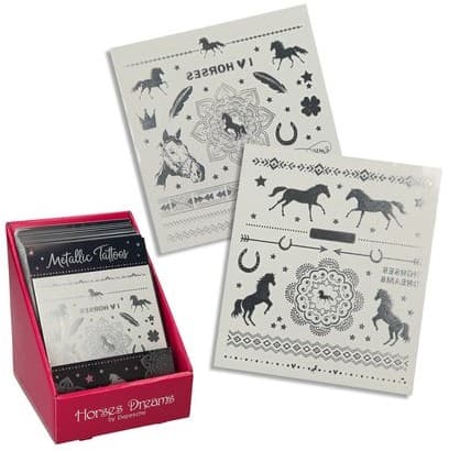 Horses Dream Häst Hästar Tatueringar Tattoo METALLIC x2