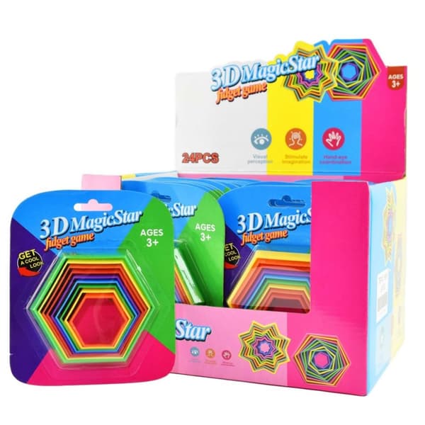 Leksaker 59661 Magic Finger Fidget 3D Magic Star 6-kant