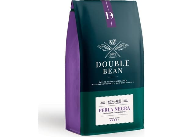 KAWA DOUBLE BEAN PERLA NEGRA 1KG 60% ARABICA 40% ROBUSTA ZIARNO