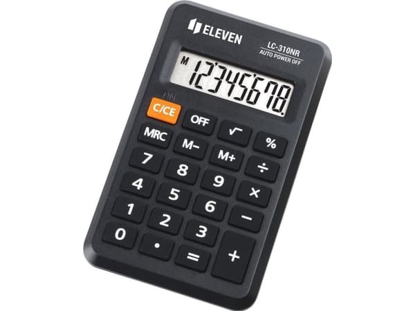 Eleven Calculator Eleven Calculator LC310NR, sort, lomme, 8 plasser