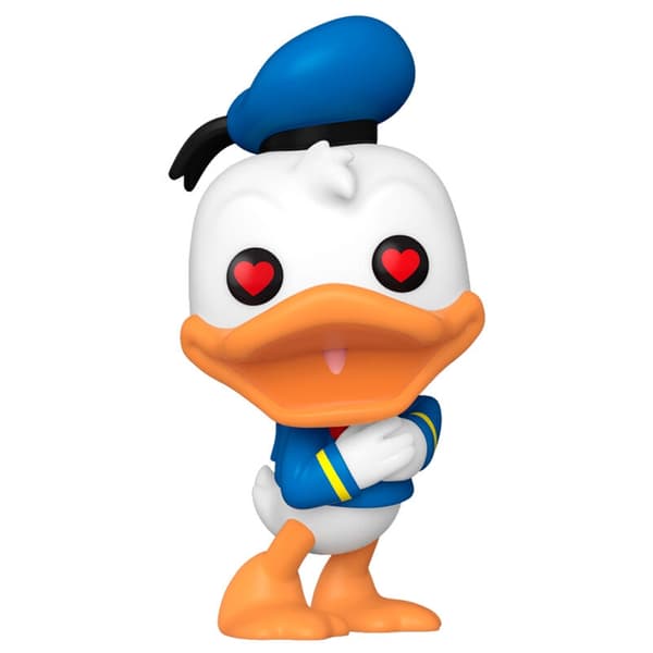 POP figure Disney 90th Anniversary Donald Duck with heart eyes