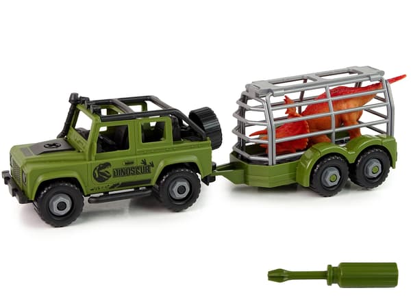 Off-road biltransporter til demontering af DIY grøn dinosaur