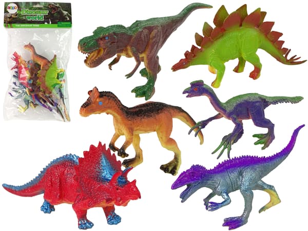 Värikkäät dinosaurushahmot 6 kpl