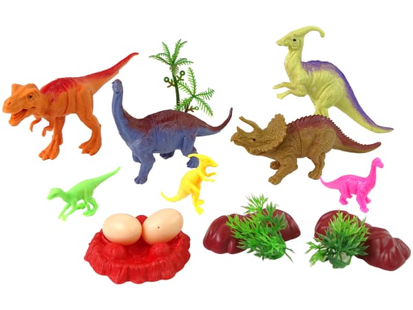 Set med dinosauriefigurer med tillbehör 15 delar