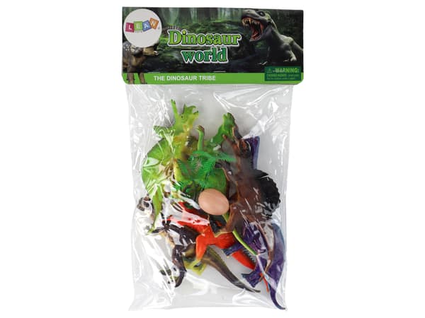 Sæt med 6 dinosaurfigurer og tilbehør