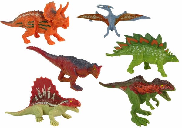 Sæt med dinosaurfigurer 6 styk Farverig