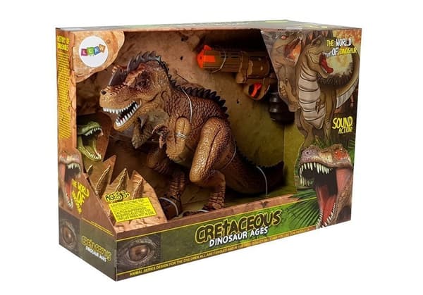 Rörlig dinosaurie Tyrannosaurus Vattenångpistol Ljud Ljusgul