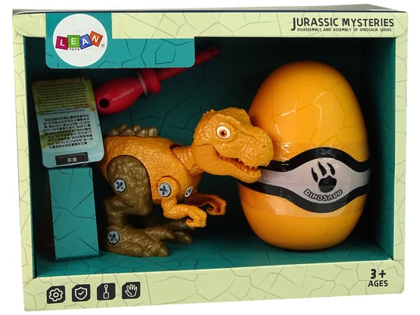 Tyrannosaurus Rex dinosaursæt med æg DIY orange skruetrækker