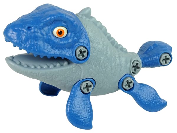 Mosasaur Dinosaur Sæt med æg DIY blå skruetrækker