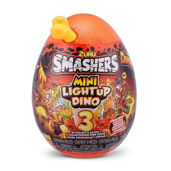 Smashers - 7473B - Luminous Surprise Series 4-Mini Spinosaurus Egg Light-Up Dino,