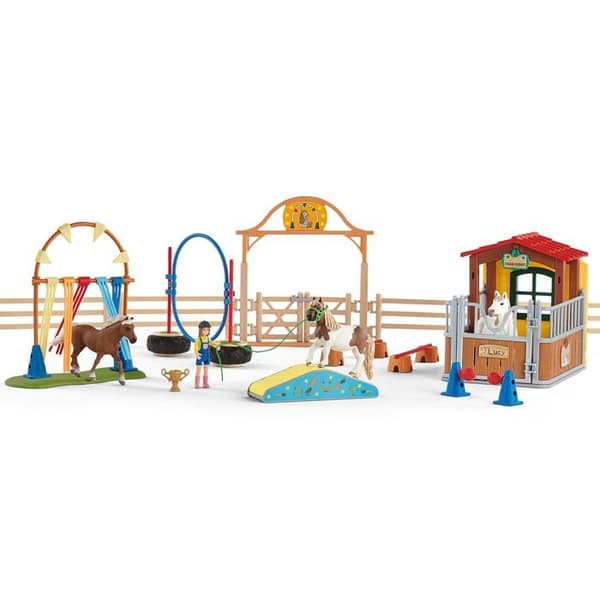 Schleich - 72149 - Agility in the Horse Box, 3-åringar, Farm World - Box, 38,7 x 11 x 23