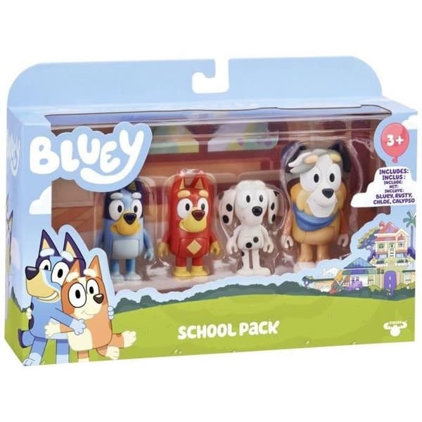 Bluey's School Friends Figurer - Älgleksaker - Set med 4 - För barn från 3 år och uppåt