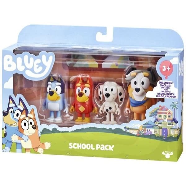 Bluey's School Friends Figurer - Älgleksaker - Set med 4 - För barn från 3 år och uppåt