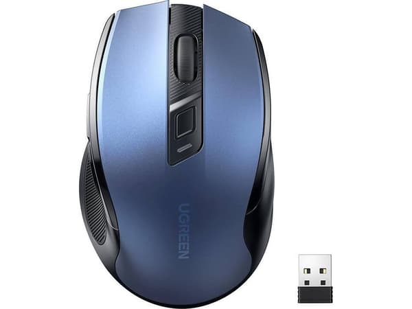 Ugreen MU006 optisk trådløs USB-mus 2,4GHz 4000 DPI - blå
