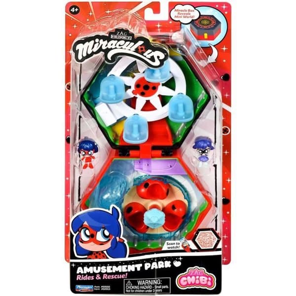 BANDAI - Miraculous Ladybug - Chibi Mini Universe Amusement Park - Marinette och Climatika Minifigurer ingår - P50553