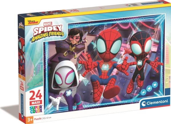 Clementoni Pussel 24 bitar Maxi Super Colour Spidey och Super Buddies