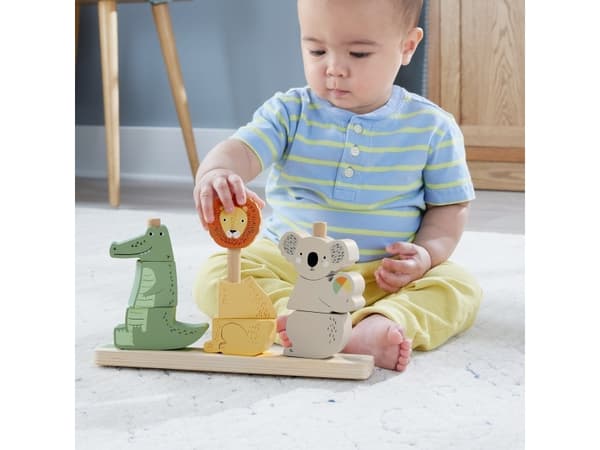 Fisher-Price Wooden Stack & Sort Animals, 1 yr(s), Wood, Multicolour