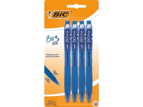 BIC BLÅ BIC BU3 GRIP LONG-NOISER 4-PACK BLISTER