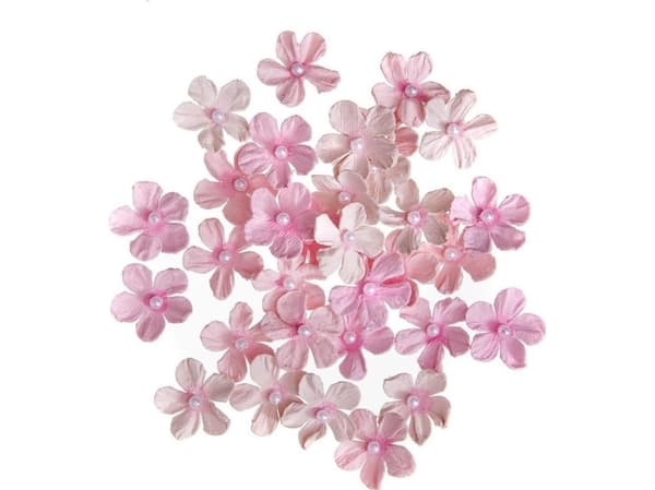 Paper flowers with pearl 2cm 32pcs