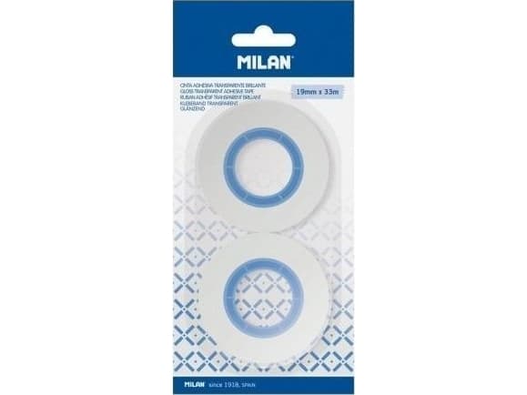 Gjennomsiktig tape 19mm x 33m 2 stk MILAN