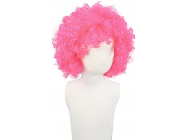 Afro parykk XXL rosa