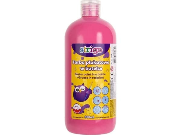 Strigo STRIGO plakatmaling på flaske, 500 ml rosa