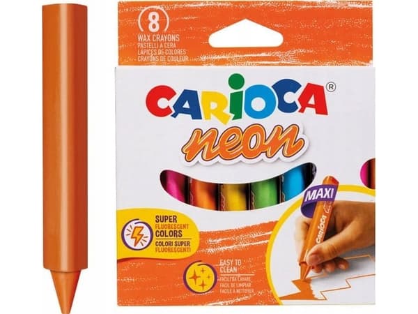 Teka Maxi neon fargestifter 8 farger CARIOCA
